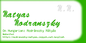 matyas modranszky business card
